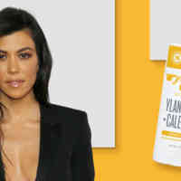 Kourtney Kardashian next to Schmidt's Ylang-Ylang calendula deodorant