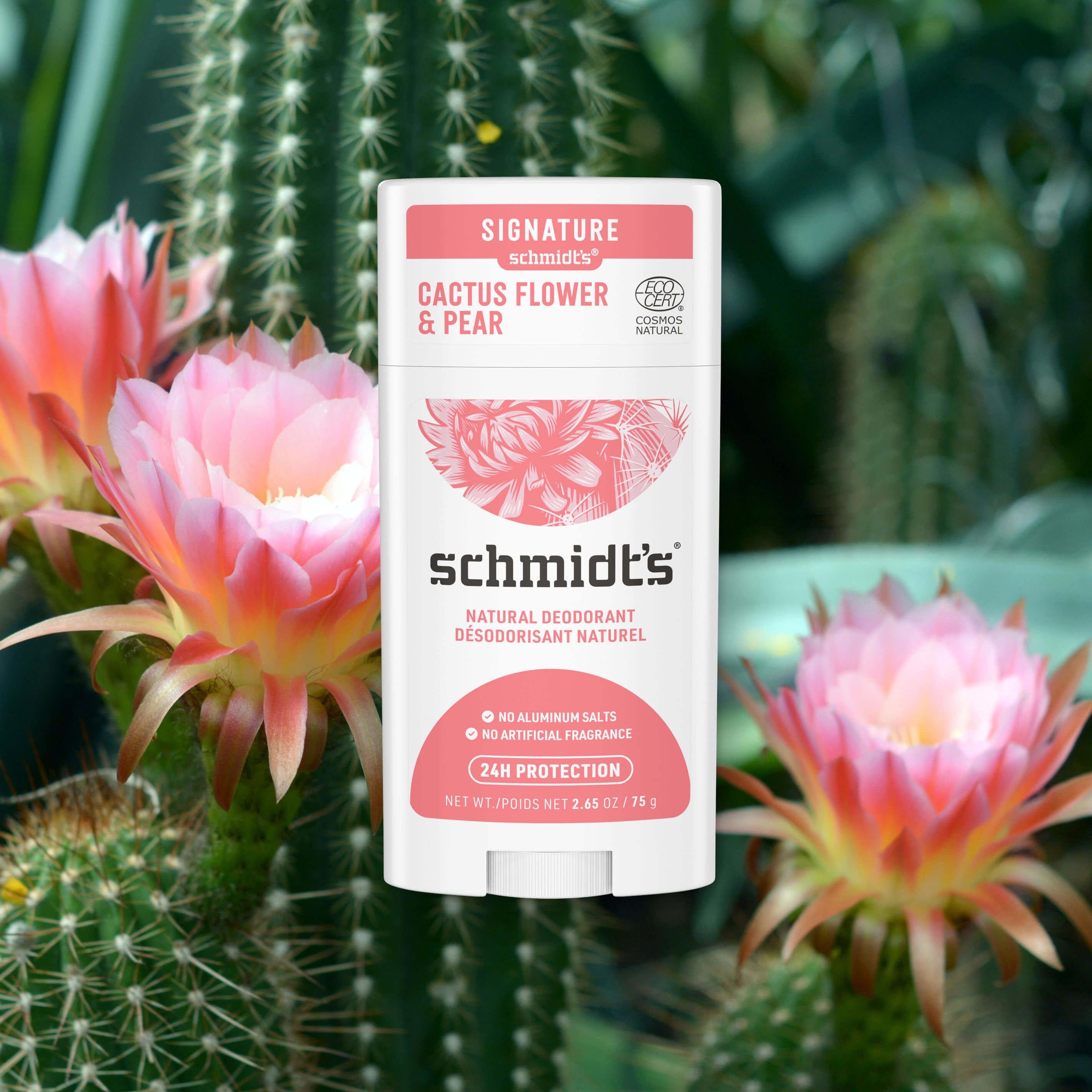 SCHMIDTS DEO STICK CACTUS FLOWER + PEAR 12 PIECE 2.65 OZ./75 G product package